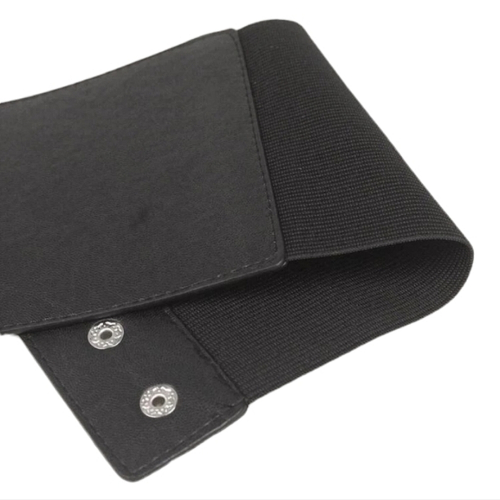 Asymmetrical Black Structured Wide Width Belt - image 3